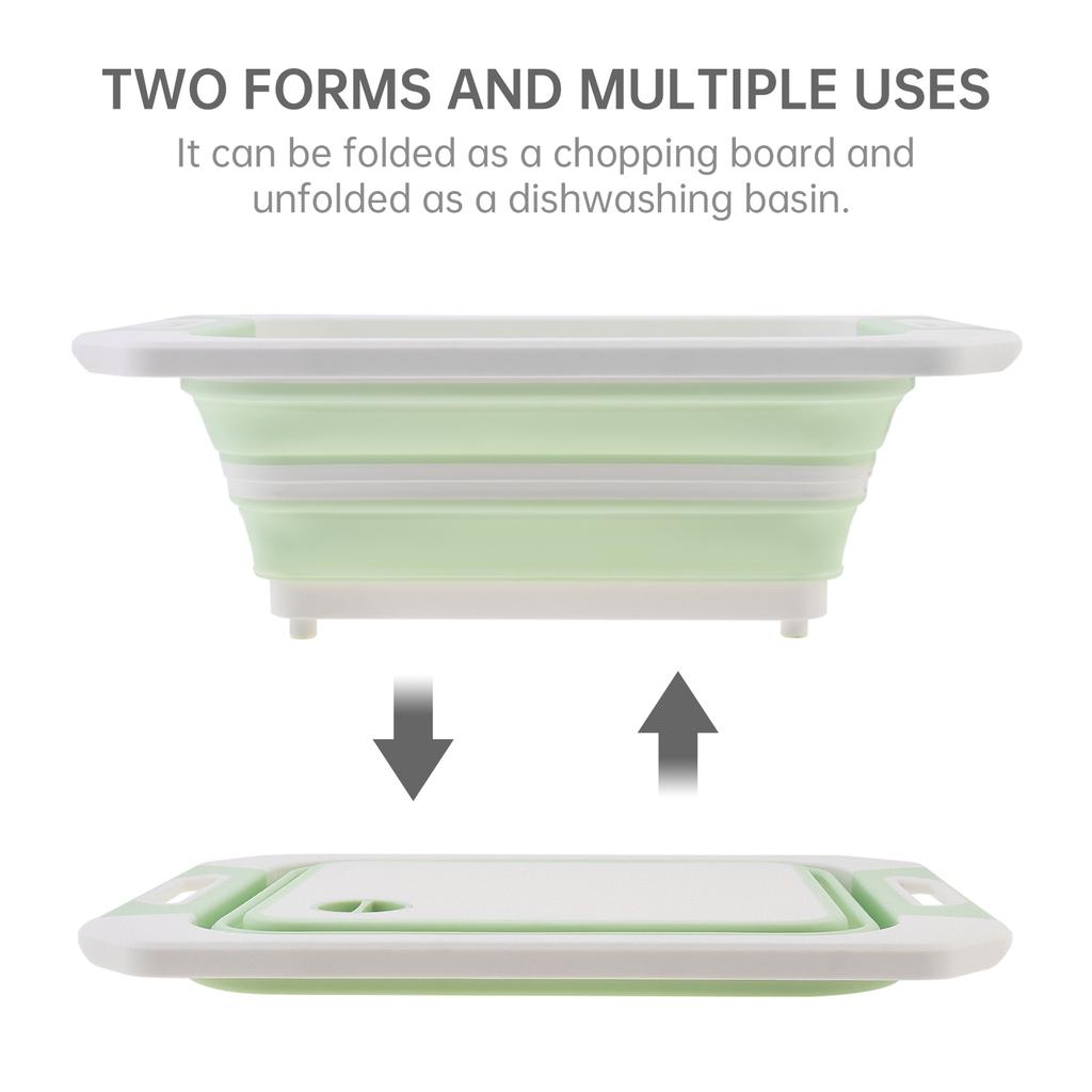 Collapsible Multifunctional Chopping Board Reusable Portable Vegetable Washbasin