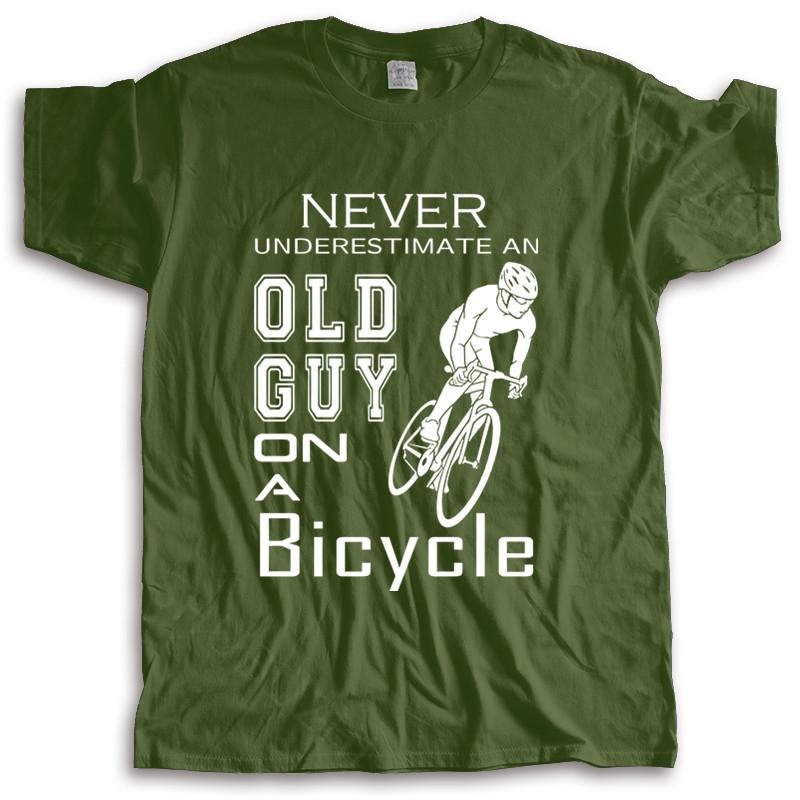 new arrived men t-shirt summer 6tn Mens Never Underestimate An Old Guy On A Bicycle many color tops fashion unisex tees