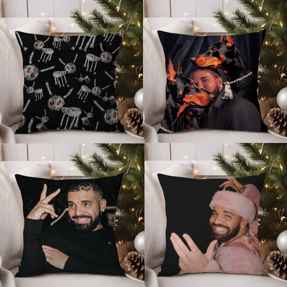 D-Drake For All The Dogs Pillow Case Sofa Short Plush Double-Sided Hd Printing Room Home Office Gift Cushion Cover