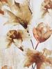 Home Sizzler 2 Pieces Abstract Flower Eyelet Polyester Semi- Transparent Door Curtains, Brown