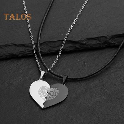 1 Paar passende Halsketten für Paare, Herzanhänger, Liebessymbol, galvanisierte Legierung, Jahrestag, Valentinstag, Geschenk, Halsschmuck