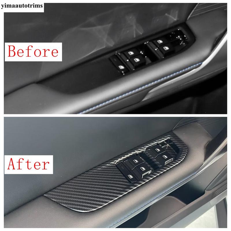 Car Inner Door Armrest Window Lift Button Control Panel Cover Trim For MG 4 EV  2024 ABS Carbon Fiber Interior Accessories