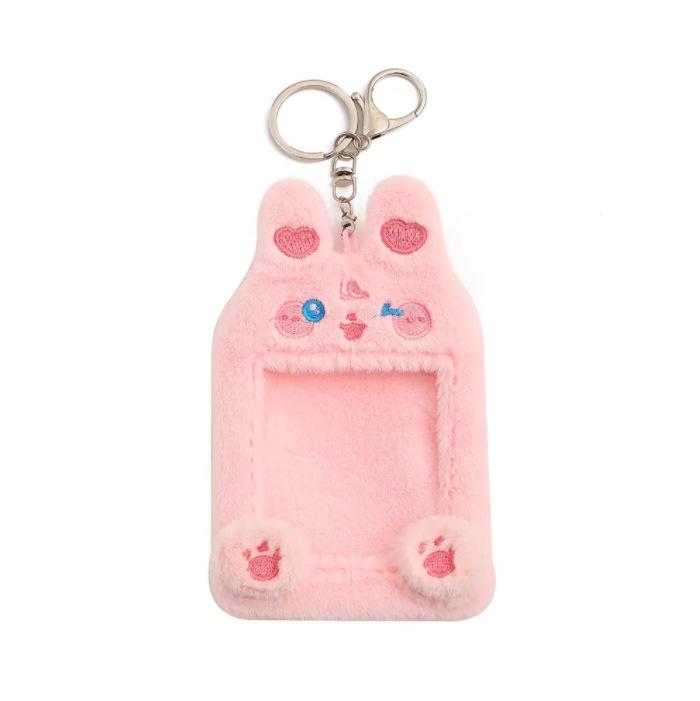Star Idol Cute Animal Plush Card Holder - 3" Polaroid Display & Protective Sleeve Ornament