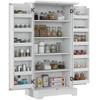 Aparador de Cozinha Armário de Cozinha 5 Níveis com Portas e Prateleiras Ajustáveis 60L x 40P x 120A cm Madeira Cremosa com Padrão