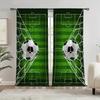 Set Of 2 Football Patterned Printed Curtains Window Decorations Home Room Curtain Made Polyester