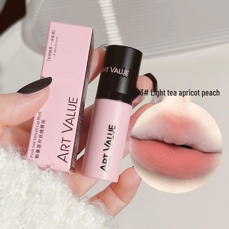 

Арт Валюе Розово-черный бархатный мусс для губ: Мягкая матовая отбеливающая глазурь для естественного, универсального вида