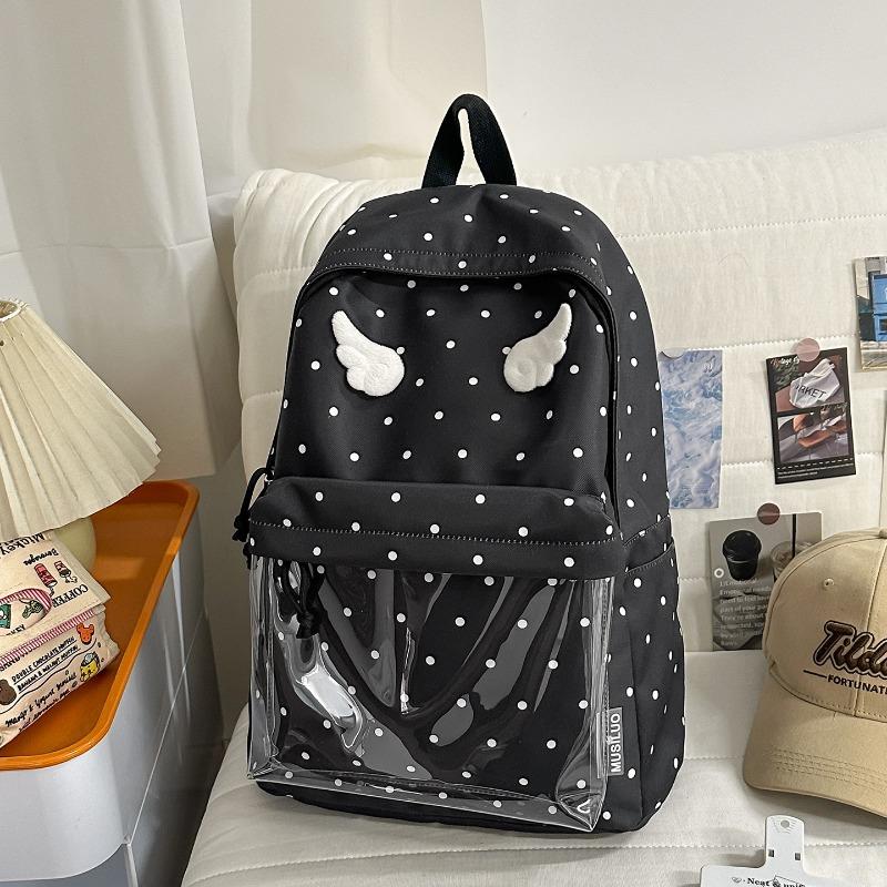 Korean version of polka dots cute angel wings girl heart sweet little backpack Mori small fresh junior high school girls backpack