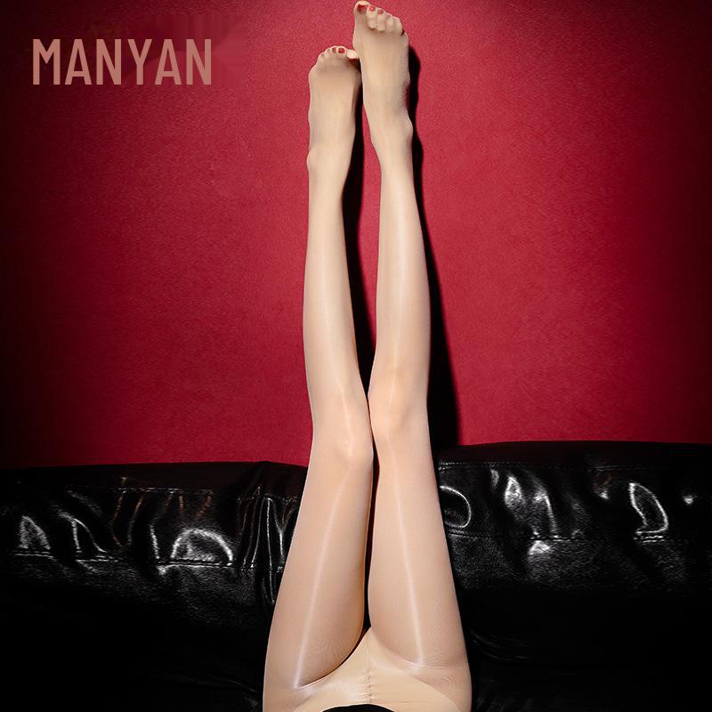 Manyanyao Series 1D lesklé punčochové kalhoty s uzavřeným rozkrokem - Sexy olejové punčochy 7146