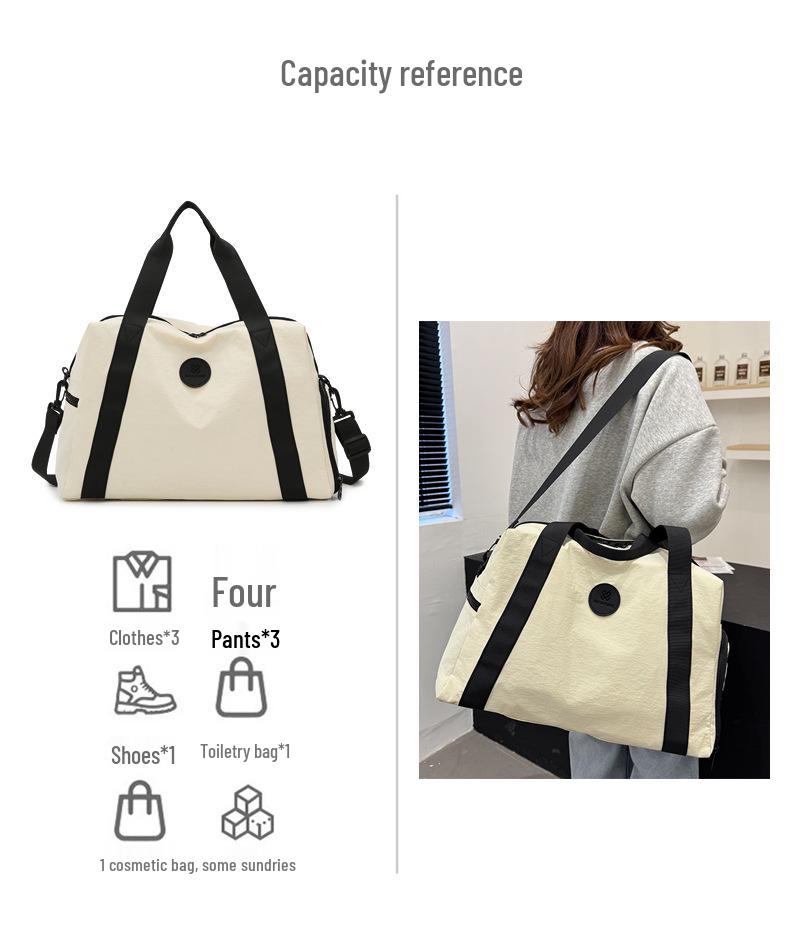 Large Capacity Travel Handbag with Dry/Wet Separation, Shoe Compartment, and Sports Fitness Storage
