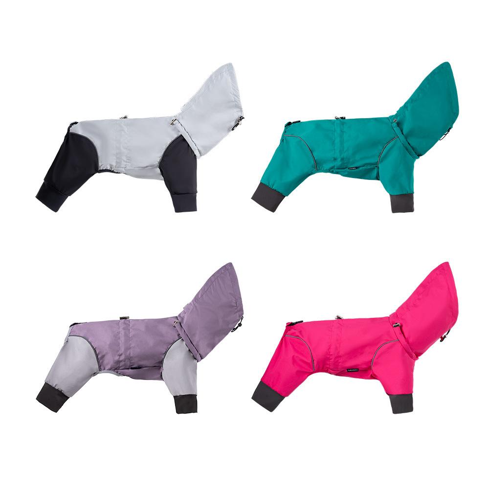 Outdoor mountain dog raincoat weatherproof pet clothes hooded dog jacket large medium and small dog universal dog