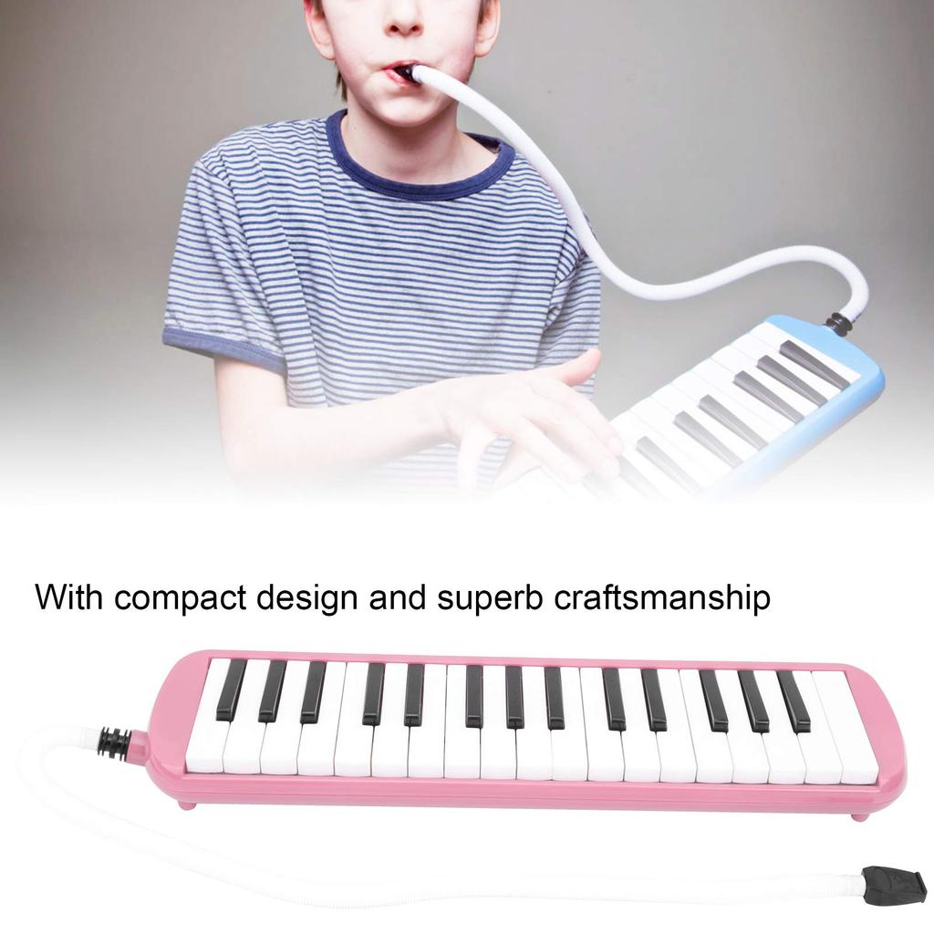 Melody Piano Klávesnice Harmonika Nástroj 32 kláves Klávesnice Harmonika Mateřská škola (Růžový)