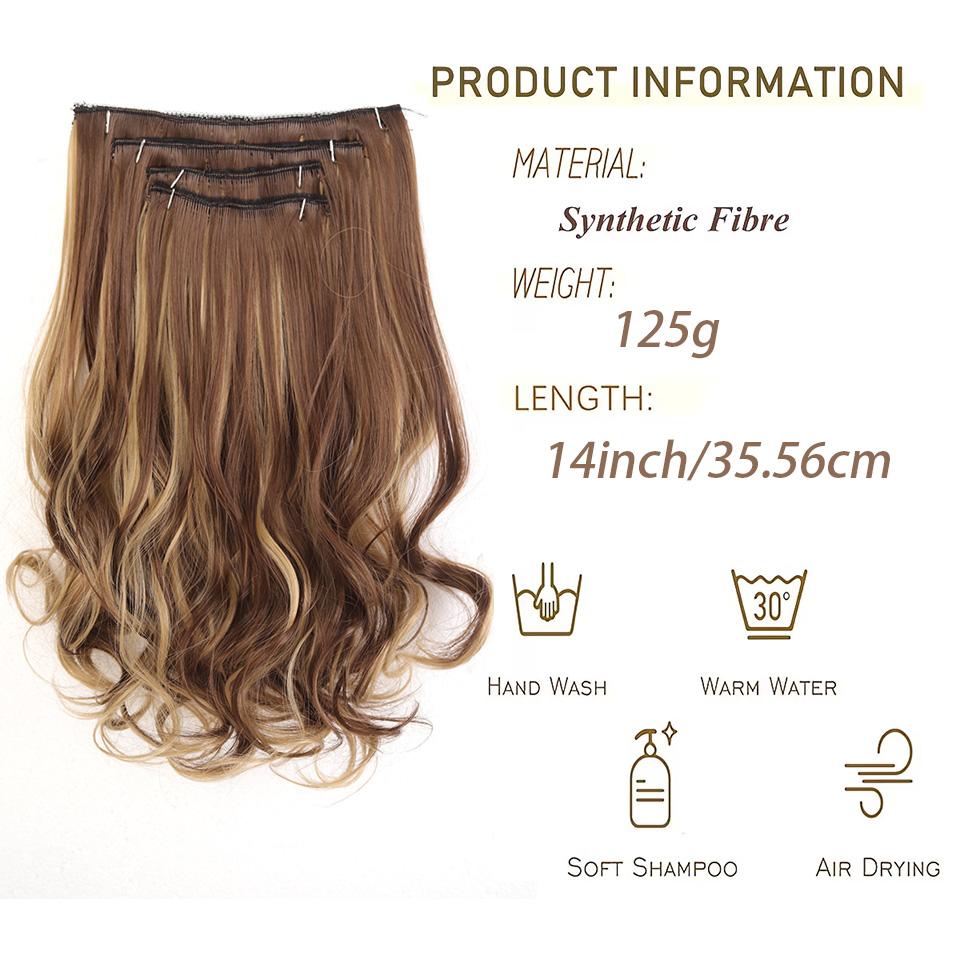 4Pcs Clip In Hair Extensions Invisible Thick Synthetic Hair Clip Extensions for Women Soft and Easy Installation Hair Piece Clip