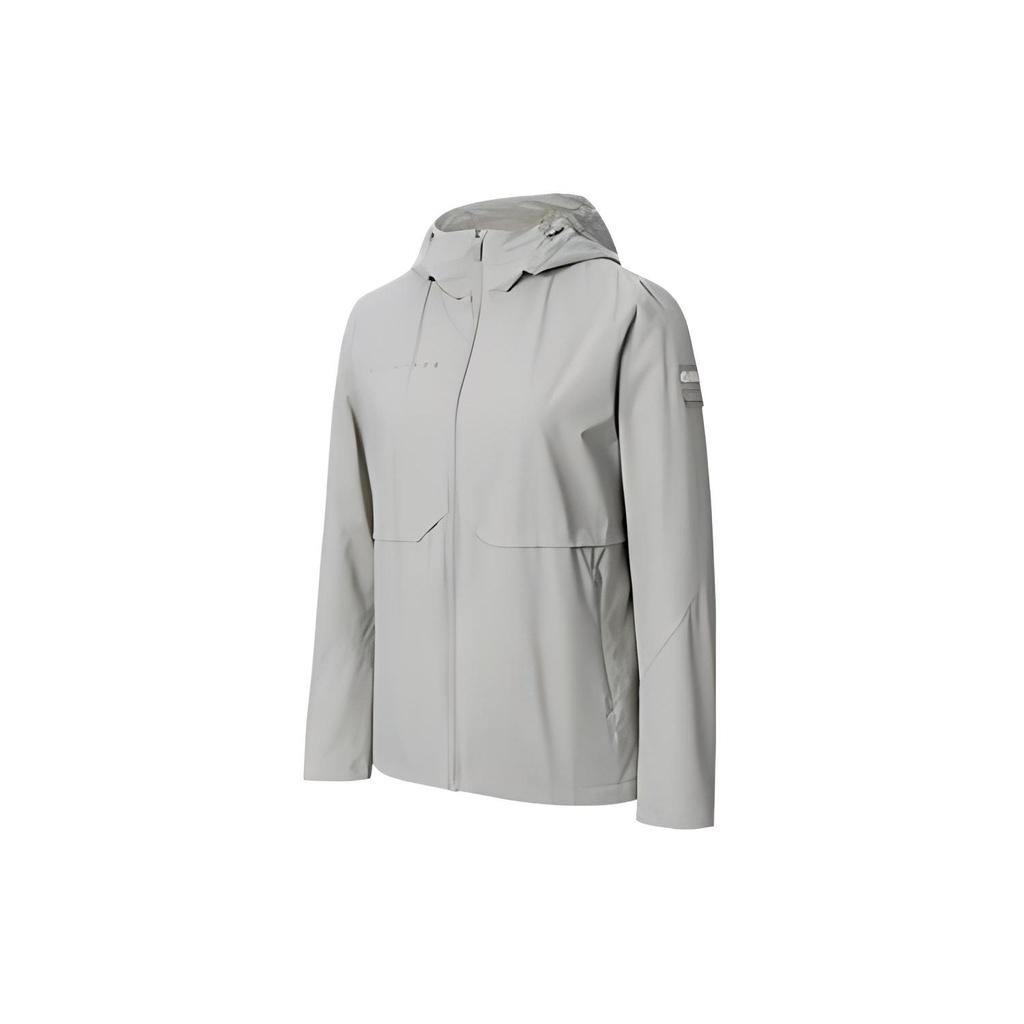 Anta Training Series Water-Resistant Woven Jacket Running Sportswear Long Sleeve Windbreaker Women Jackets Light-Gray-Green 162347603-2