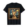 Podenco Starry Night T Shirt Black S Vintage Versatile Fashion Homme Unisex Slightly Stretched Top For Everyday Wear