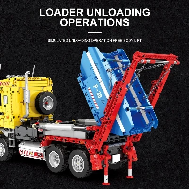 Non-Toxic 1918Pcs Skip Loading Truck Model Building Blocks City Engineering Vehicle Remote Control Technology Blocks Kids Diy Toys Gifts