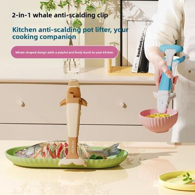 Wal Zwei-in-Eins Anti-Verbrühungszange, Schüsselheber, Gemüsezange, Tellerheber, Hochtemperaturbeständige Backblech- und Dämpferzange