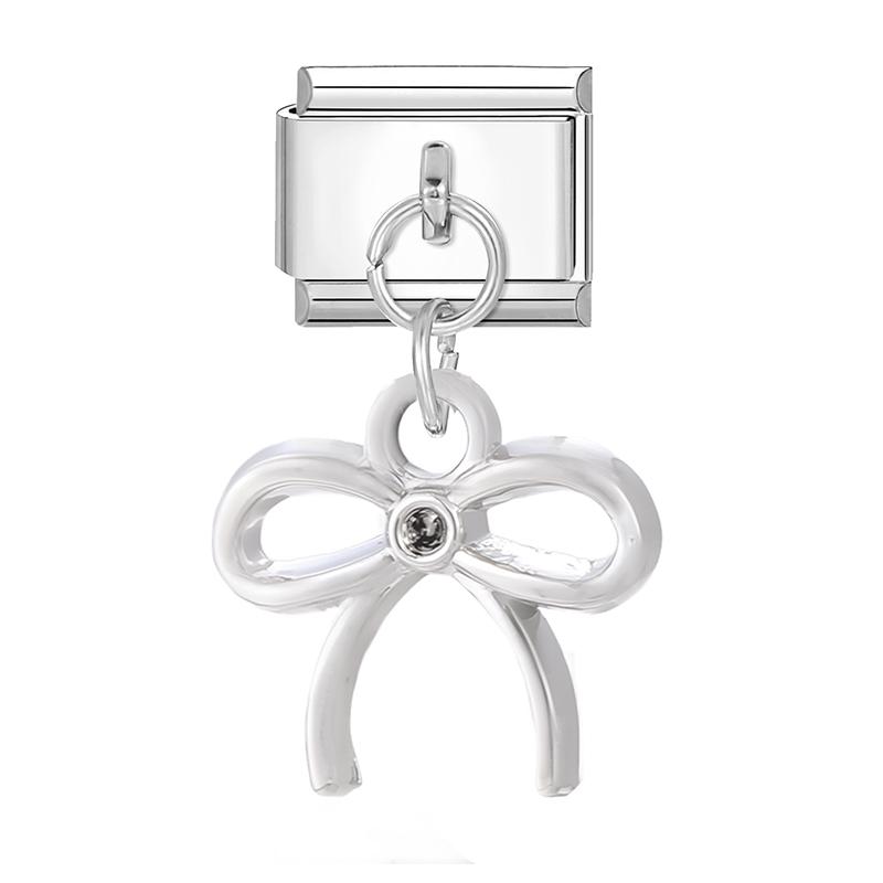 Fashion Heart Lips Bow Knot Feet Fishbone Pendant Italian Charm Link Fit 9mm Stainless Steel Bracelet DIY Making Men Women Gifts