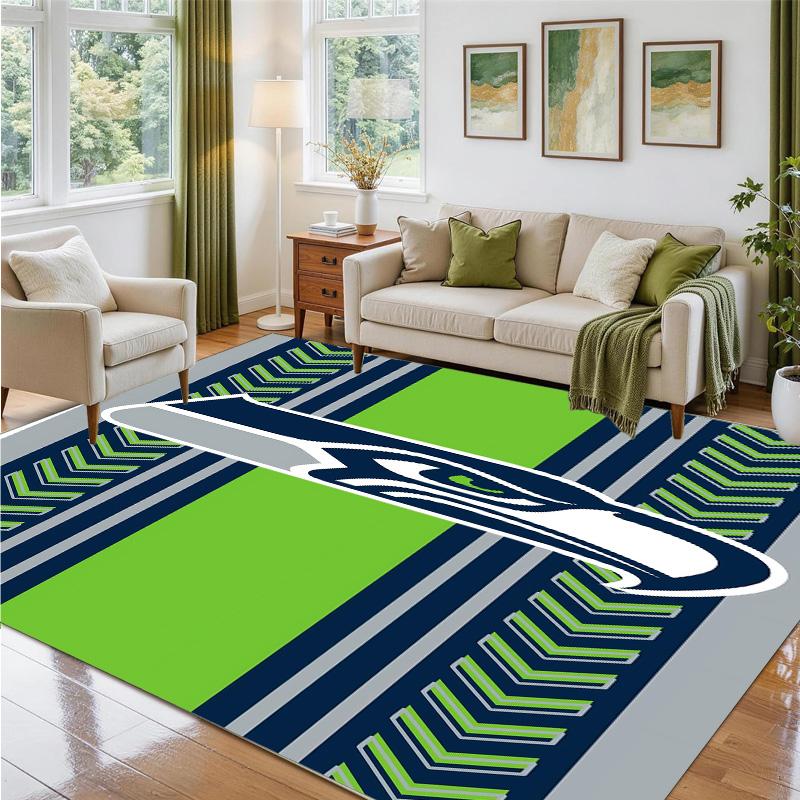 Seattle Seahawks Design Crystal Velvet Rug Soft Decorative Mat for Bedroom Entrance