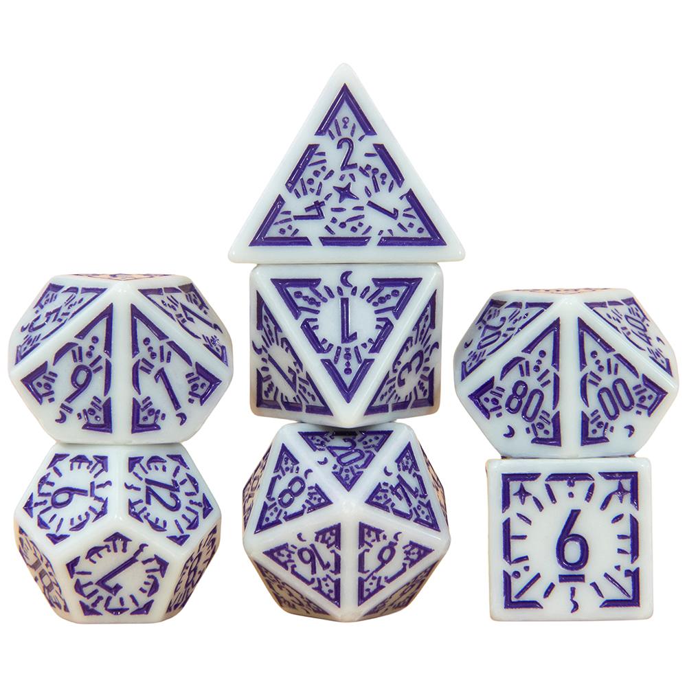 DND Polyedrisches Würfelset 7-tlg. D4-D20, Erstaunliche gravierte Spielewürfel für Souvenir-Unterhaltung RPG-Brettspiel