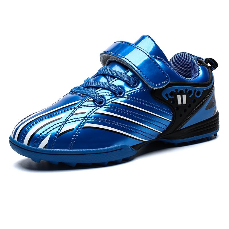 High-Quality Gold Children's Soccer Shoes Low Hook-Loop Futsal Shoes For Kids Lightweight Anti-Skid Football Training Shoes Boy