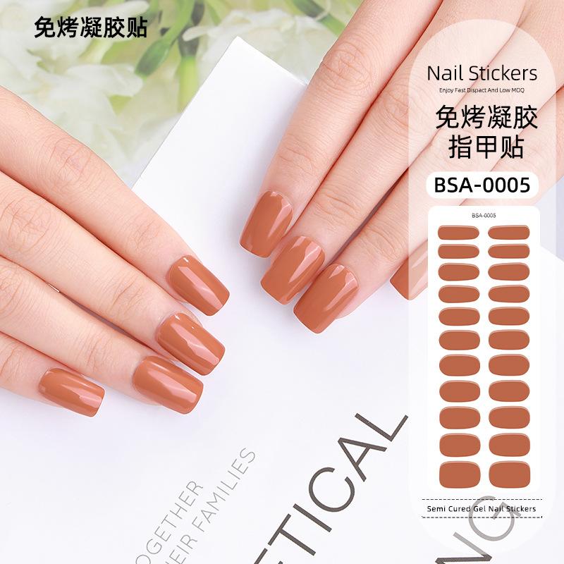 Adesivo per nail art in gel senza cottura colore solido adesivo per unghie illuminazione europea e americana