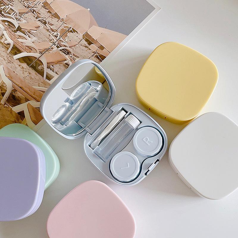 Weiß, rosa, gelb, für Brillen, Kosmetik, Kontaktlinsen, Box, Kontaktlinsen-Etui für Augen, Reiseset, Halter, Behälter, Reisezubehör