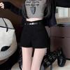 Women's High-Waisted Woolen Shorts: Autumn/Winter A-Line Bootcut Pants for Outerwear and Base Layer, Wide-Leg Suit Design
