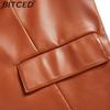 BITCED Sleeveless PU Leather Waistcoat Loose Fit Plus Size Women's Vest Cardigan Short Jacket