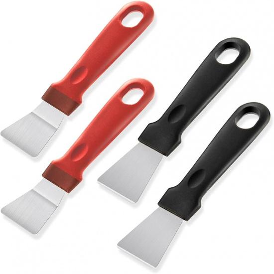 2Pcs Cleaning Scrapers, Scrapers for Ovens Stoves Induction Hob Freezer Stainless Steel Scraper Corner Seam Cleaning Tools Putty Scraper with Plastic