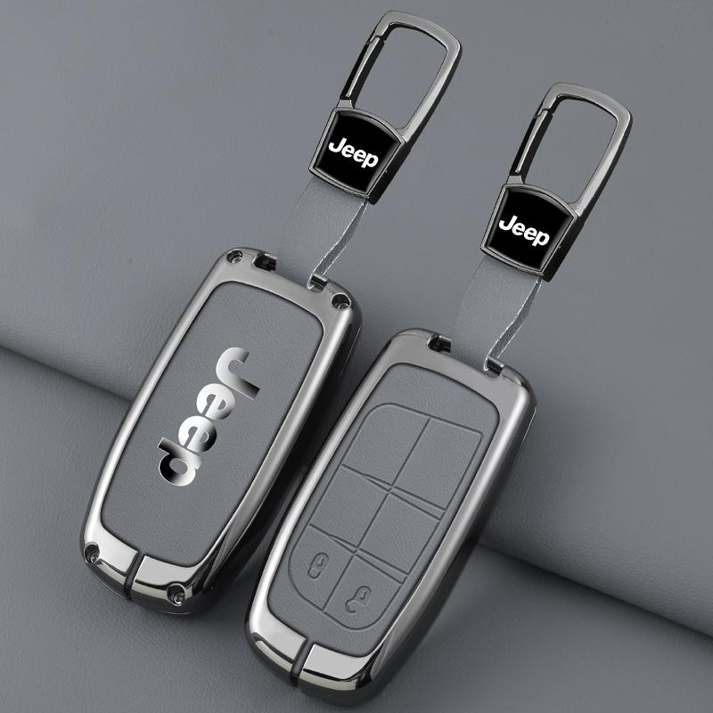 Leather Car Key Case Cover Shell For Jeep Renegade Wrangler Patriot Grand Cherokee Compass Liberty WK2 KL MP BU SRT Accessories