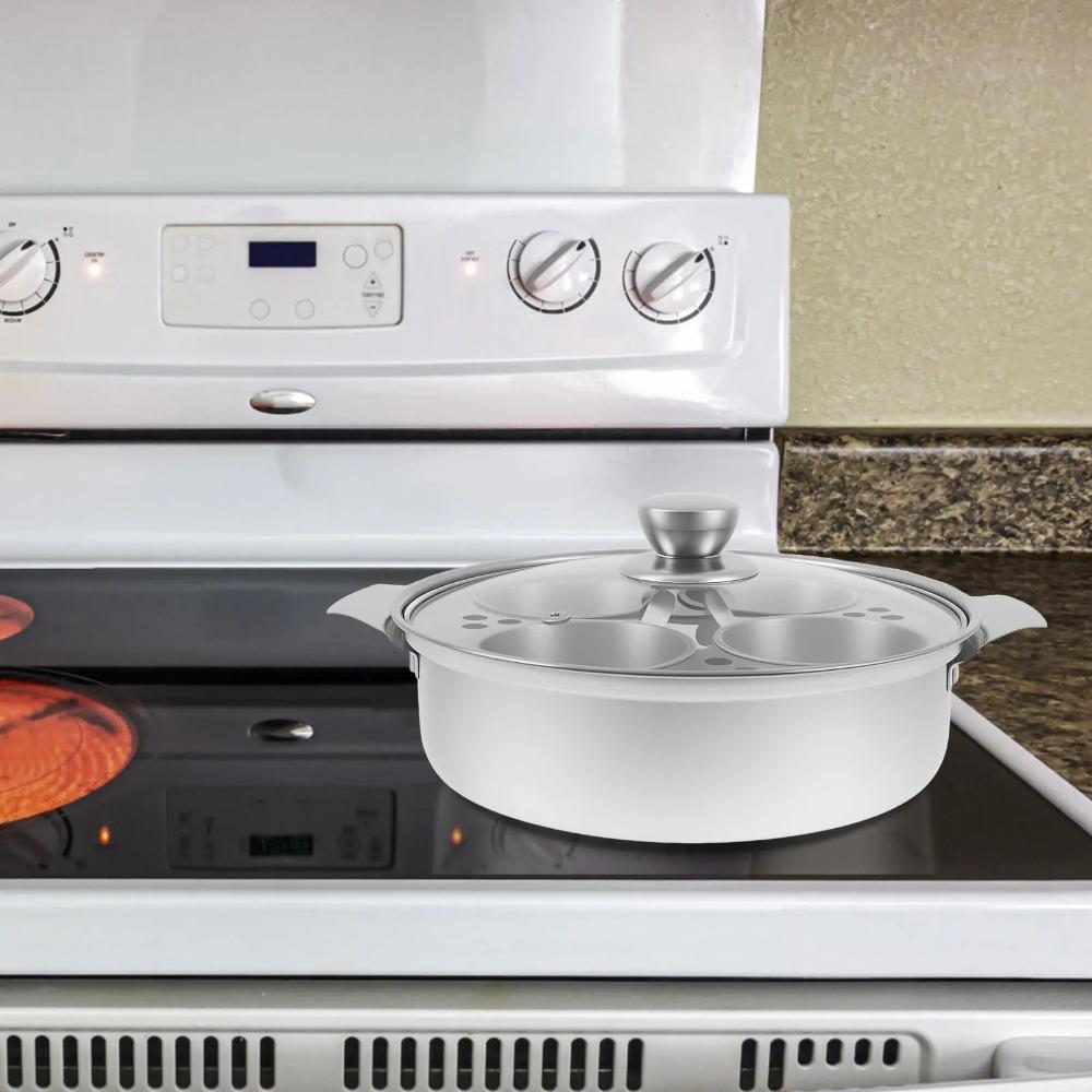 Stainless Steel Stewing Soup Pot with Egg Steamer Egg Cooker Multi-functional Egg Boiler Noodle