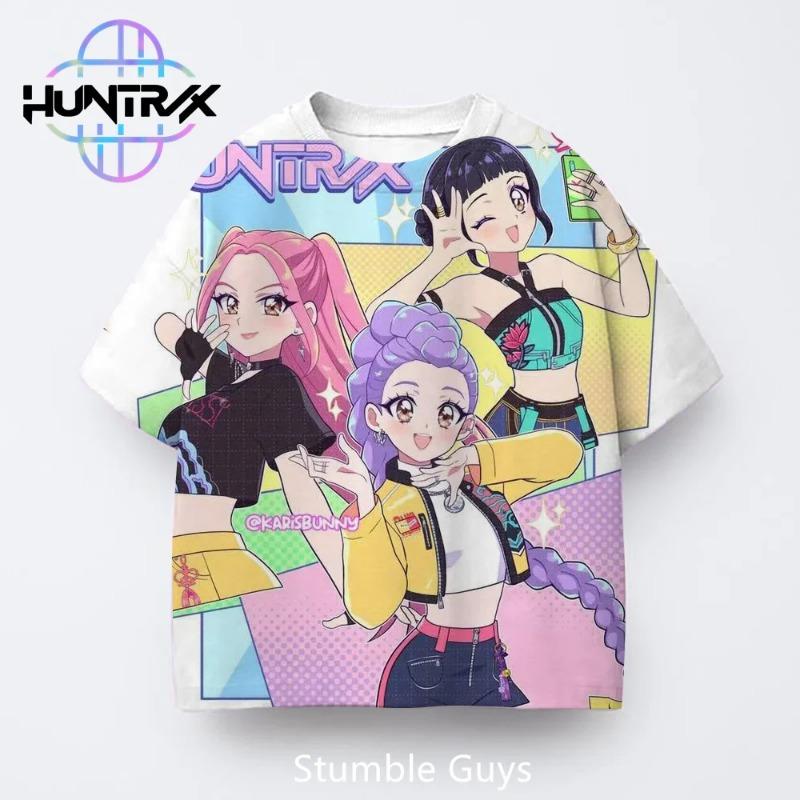Kpop Dämonenjäger Sommer Kinder 3D Cartoon Kurzarm Lässig Mode Jungen Mädchen T-Shirt Anime Kleidung