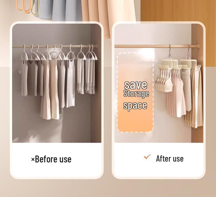 Multifunctional Non-Slip Camisole & Underwear Hanger with No-Trace Clips for Dorm or Home Storage.