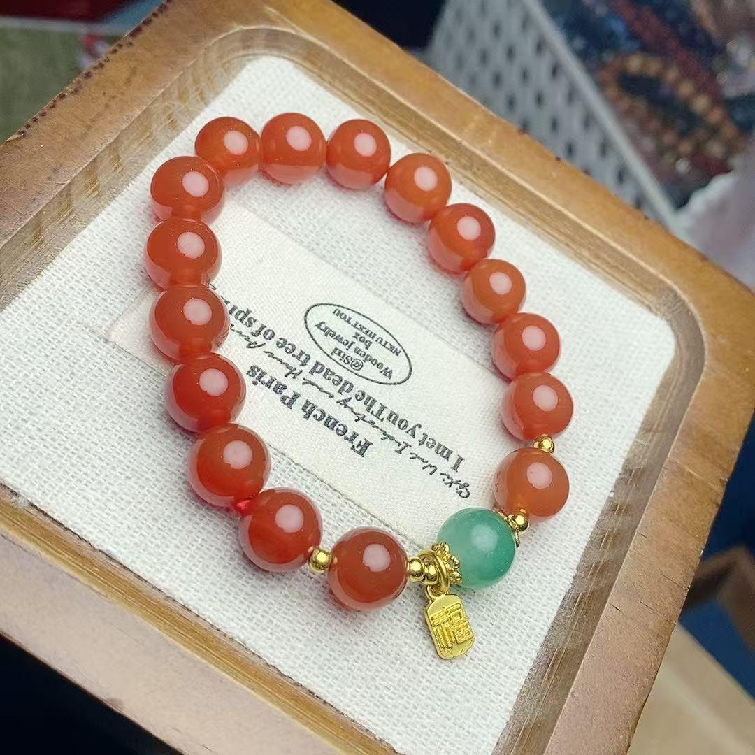 Плетеное браслет из красного агата ручной работы: Универсальный, Модный и Изысканный Женский Аксессуар