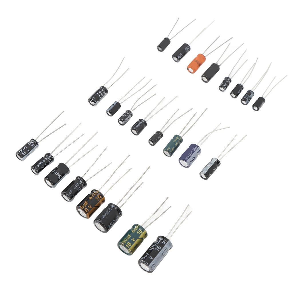500Pcs Electrolytic Capacitor 0.1uF?1000uF 16V?50V 24 Values Aluminium Capacitor Assortment