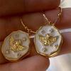 Vintage White Shell Angel Openable Photo Frame Pendant Necklace for Women Waterproof Zircon Choker Fashion Chic Jewelry