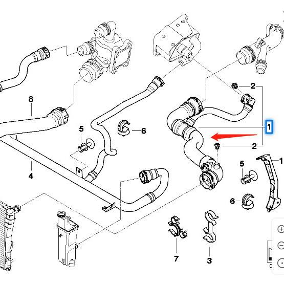 Upper Radiator Hose for BMW 3 Series 316i/318i N46 Engine