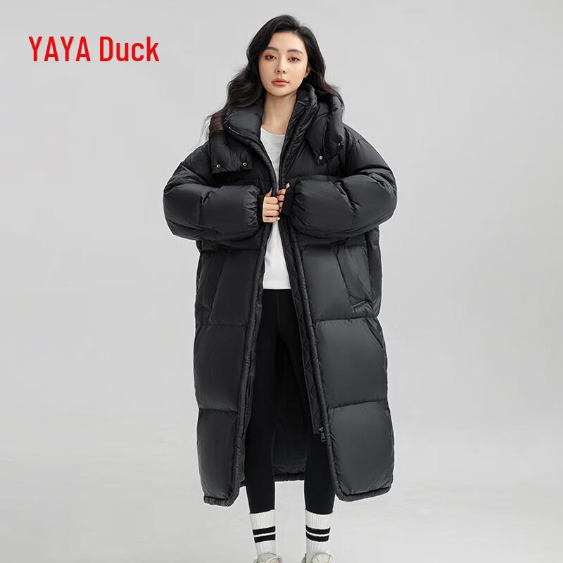 

Yaya Women s Stylish Korean-Style Over-Knee Long Winter Down Jacket S
