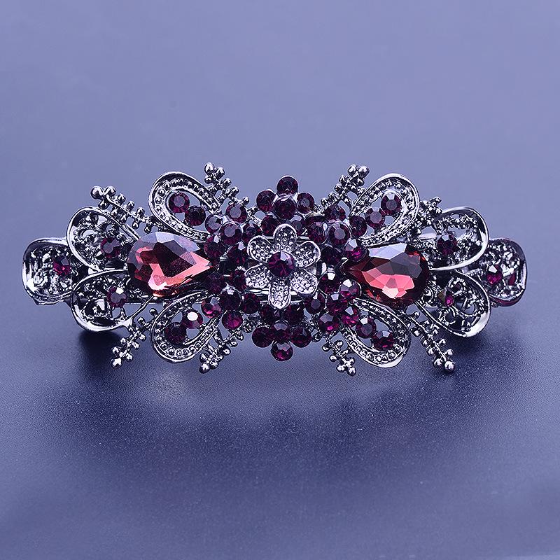 Korean Rhinestone Crystal Hair Clip for Women - Large Alloy Hairpin & Ponytail Accessory