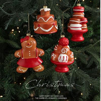 Plastic Christmas Gingerbread Man Ornaments DIY Cute Christmas Tree Pendant Gingerbread Figure Hanging Decorations