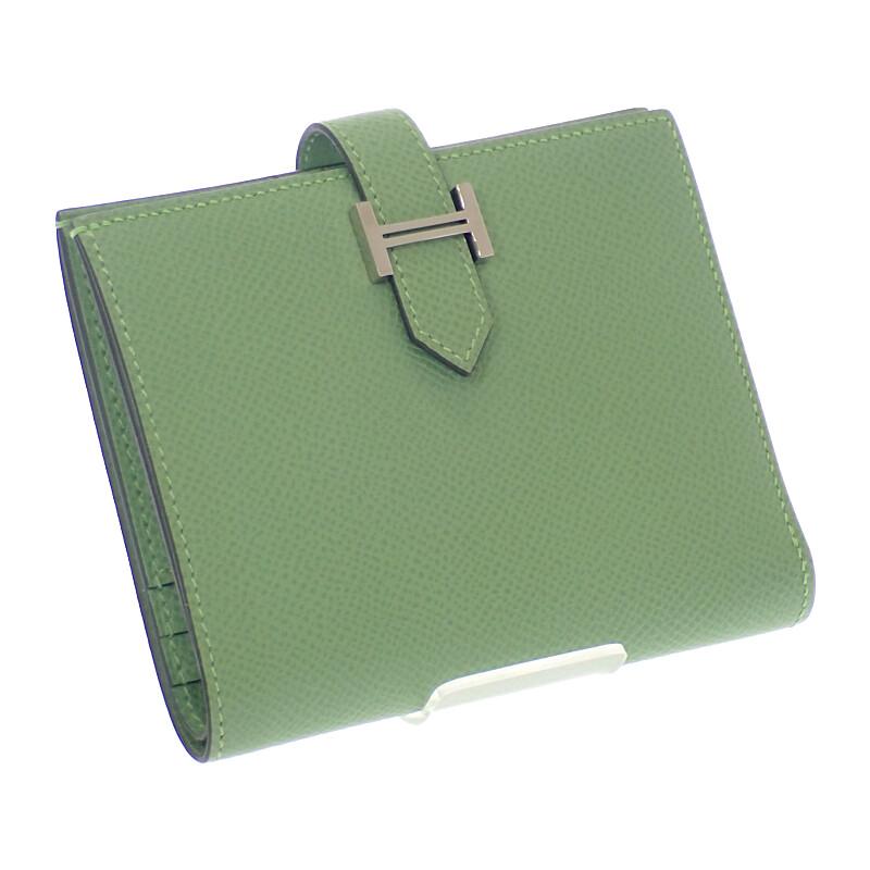 HERMES   Bifold Wallet green Epsom Women