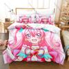 Pretty Cure Duvet Cover + 2 Pillowcases, Cute Magical Girl Anime Print Bedding Set Soft Fabric for Kids & Fans Bedroom Decor