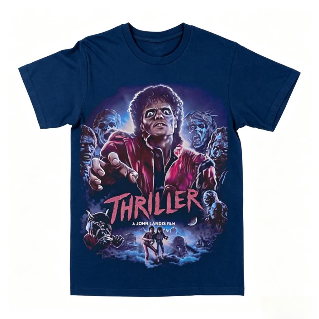 Michael Jackson Thriller T-Shirt Retro Streetwear Hip Hop Schwarz Unisex Kleidung Unisex Kleidung T-Shirt 2026 Sommer Neues T-Shirt