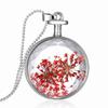 Fashion Simple Round Dried Flowers Pendant Necklace Creative Jewelry Ornament