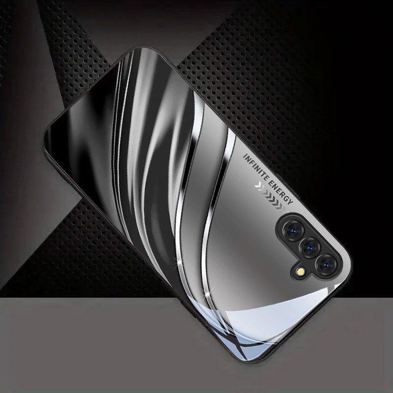Sleek Metallic Wave Fashion Phone Cases Carcasa Glass Coque Fundas for Samsung Galaxy S26 S25 S24 S23 S22 FE Ultra Plus Phone