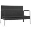 8 Piece Garden Lounge Set with Cushions Poly Rattan Black