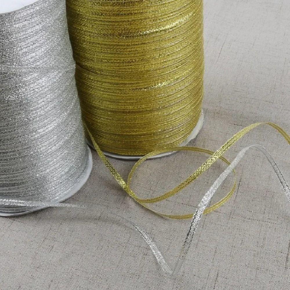 3MM*18M Glitter Ribbon 20Yards Silk Satin Texture Gift Wrapping Ribbon Glitter Material DIY Craft Sewing Piping Ribbon
