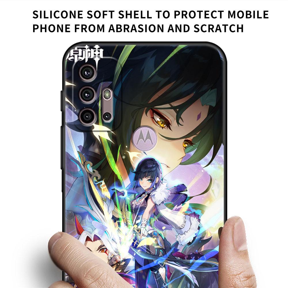 Case For Motorola G30 G60 G9 Play One Fusion Plus Edge 20 G8 Power Lite G22 G50 G200 G51 G71 G31 Phone Cover Genshin Impact Capa