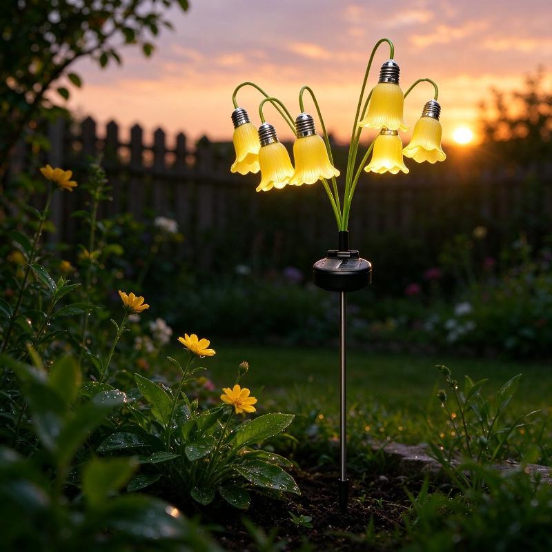 Solar Bluebell Flower Ground Plug Light, Waterproof Outdoor LED Garden Landscape Decorative Lamp, Yard Ambient Lighting