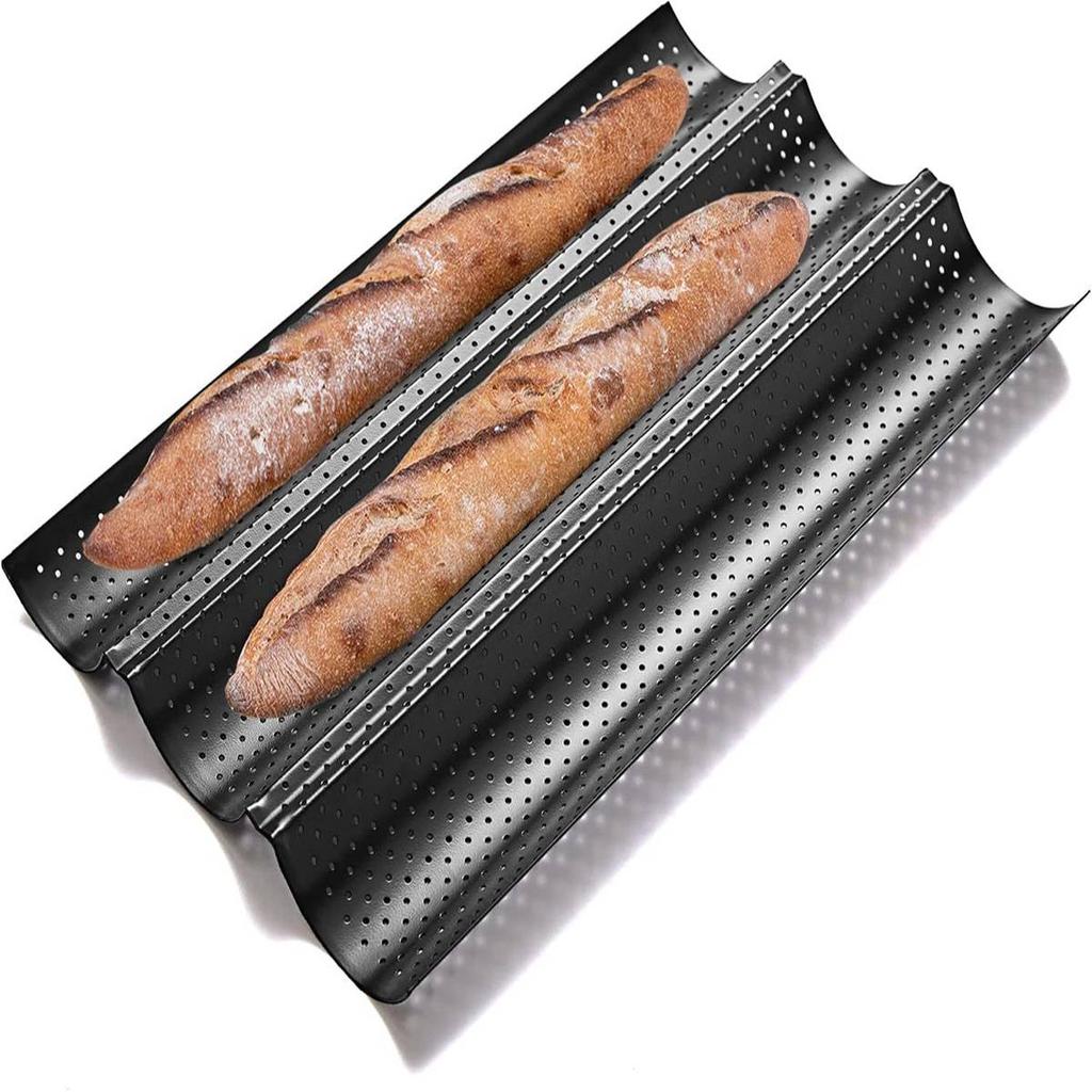 Baguette Pan French Bread Baking Mould Bakeware Groove Waves Mold 2/3/4 Loaves Loaf Bake Mold Baguette Tray Baking Tool